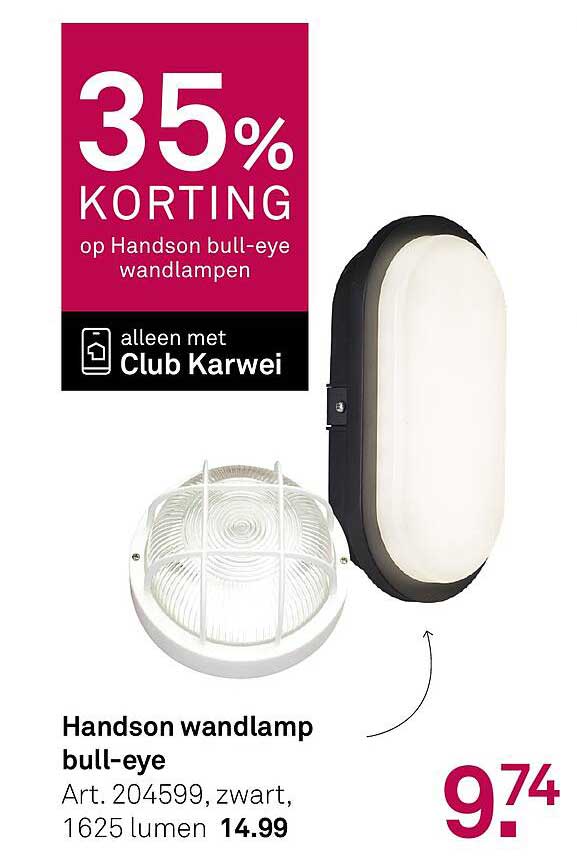 Handson wandlamp bull-eye
