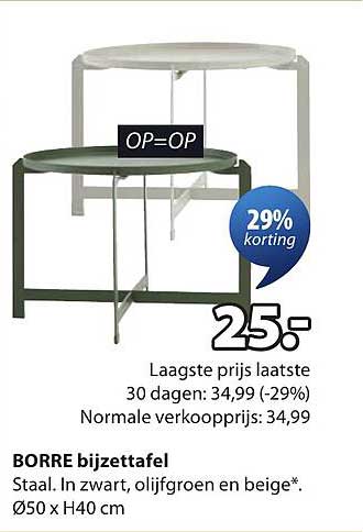 BORRE bijzettafel OP=OP