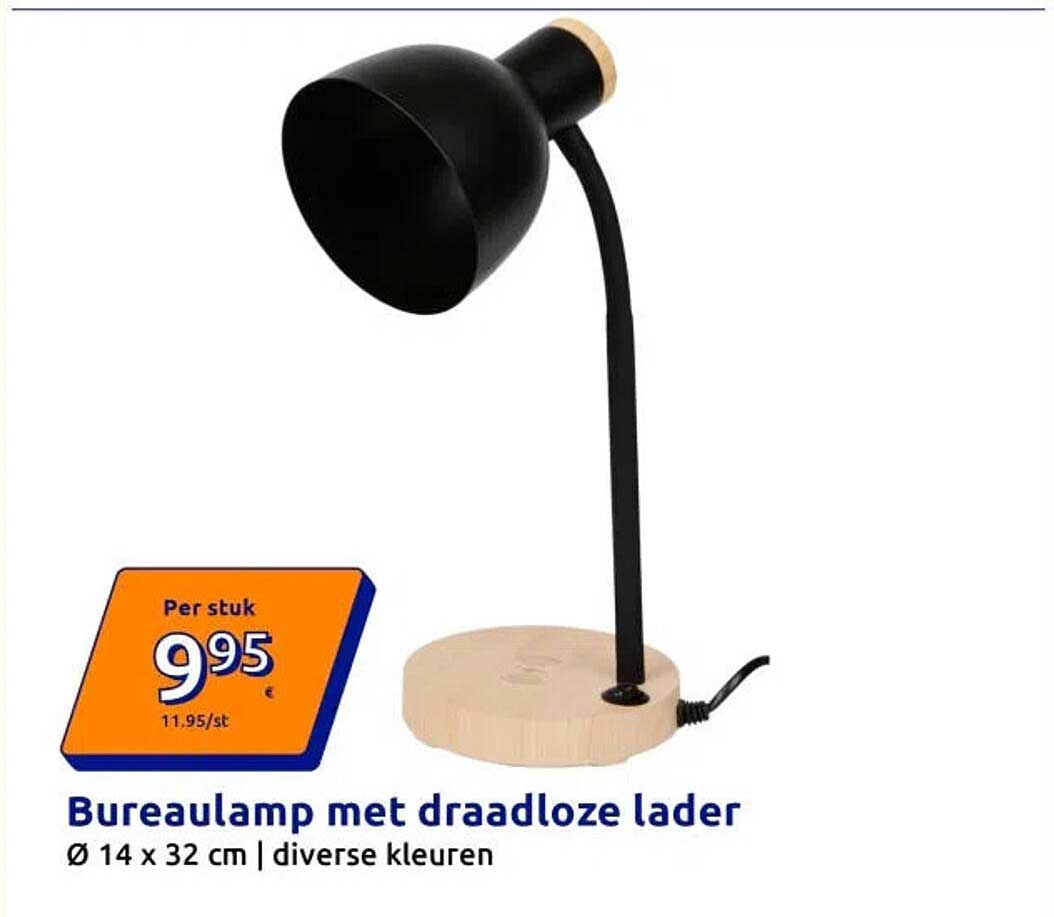 Bureaulamp met draadloze lader