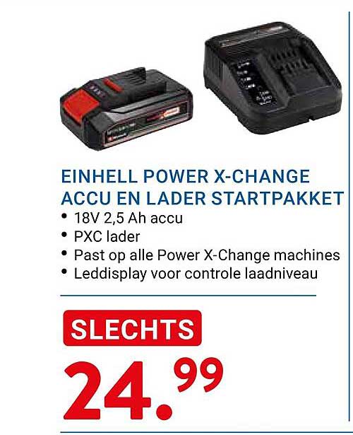 EINHELL POWER X-CHANGE ACCU EN LADER STARTPAKKET