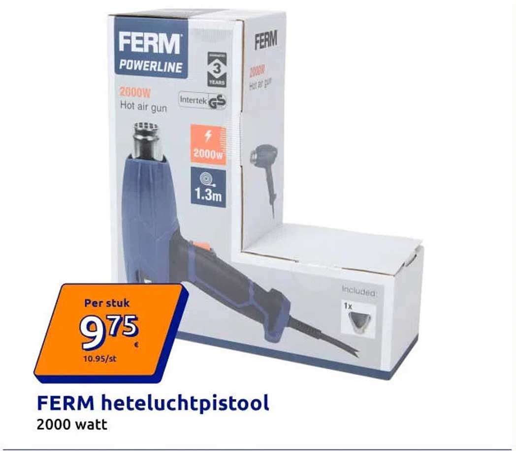 FERM heteluchtpistool 2000 watt