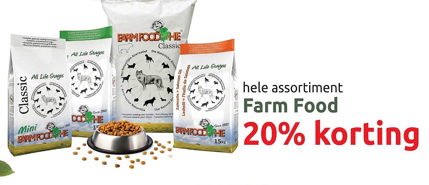 hele assortiment Farm Food 20% korting