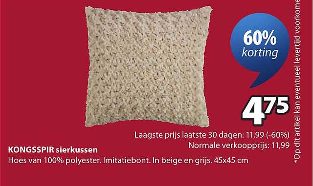 KONGSSPIR sierkussen 60% korting
