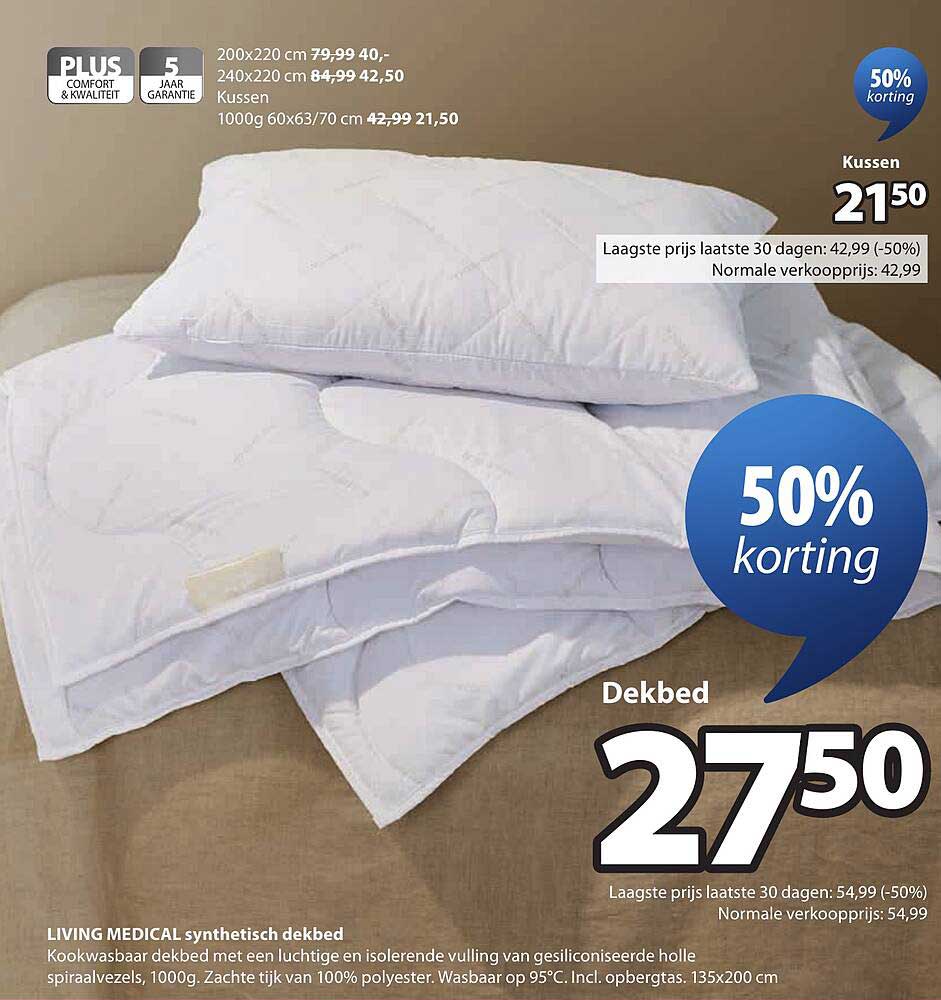 LIVING MEDICAL synthetisch dekbed 50% korting