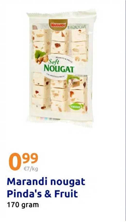 Marandi nougat Pinda's & Fruit 170 gram