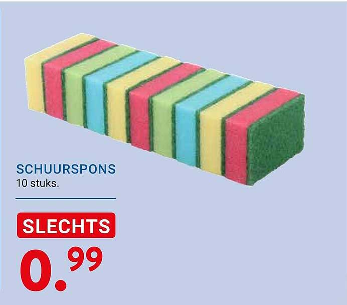 SCHUURSPONS 10 stuks. SLECHTS