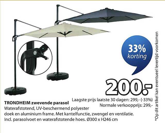 TRONDHEIM zwevende parasol