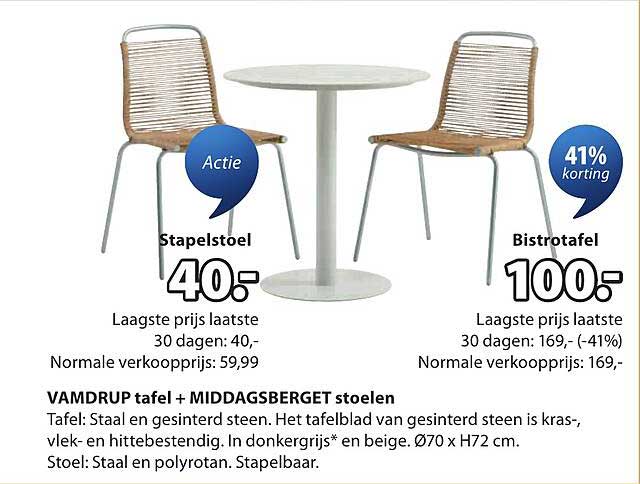 VAMDRUP tafel + MIDDAGSBERGET stoelen