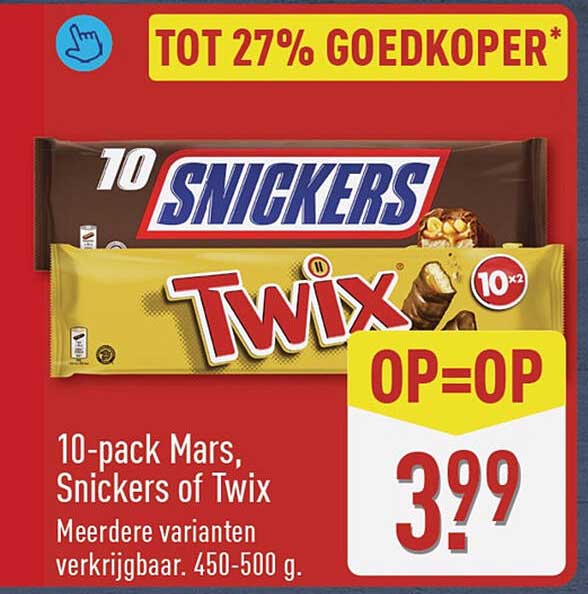10-pack Mars, Snickers of Twix