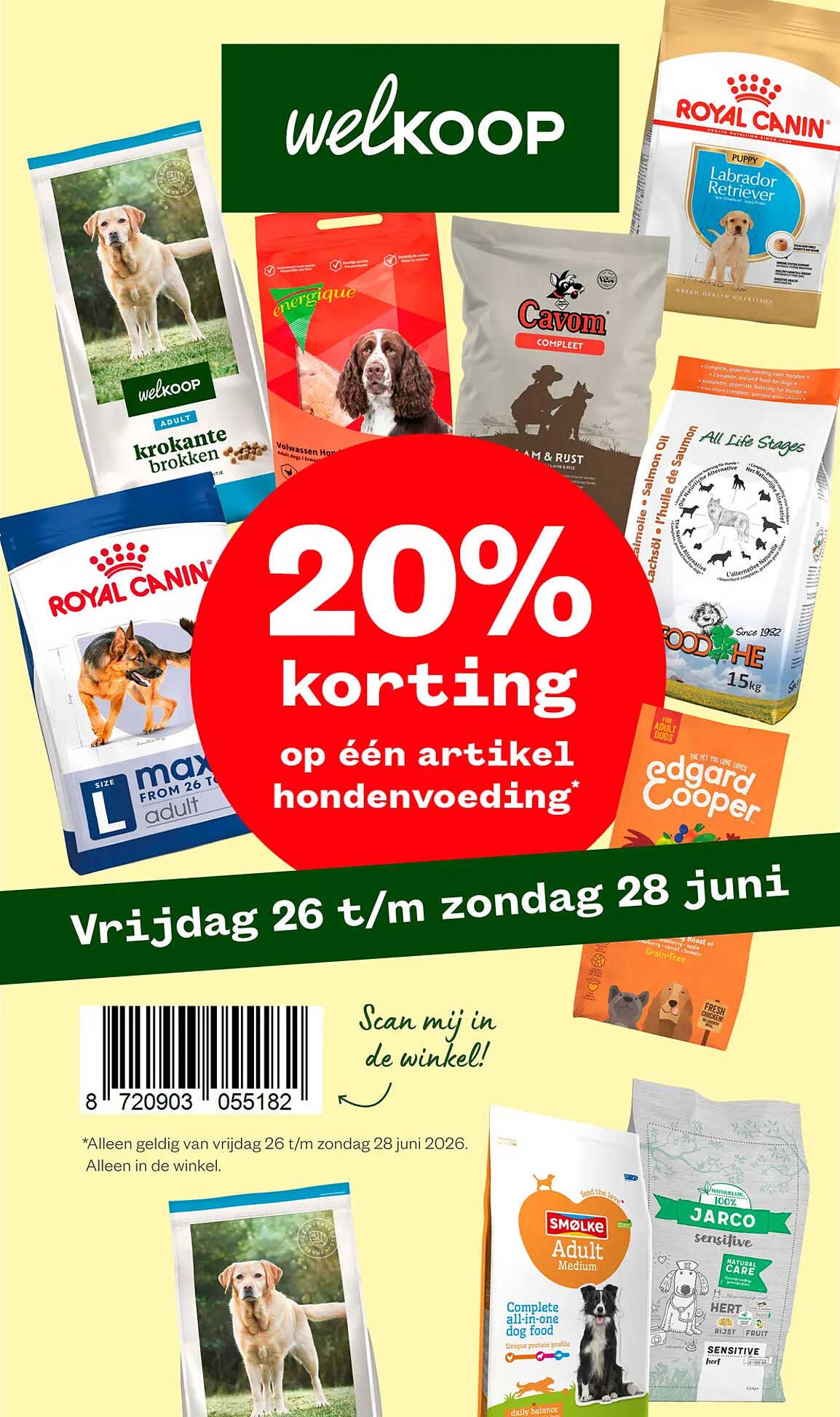 20% korting op één artikel hondenvoeding*
