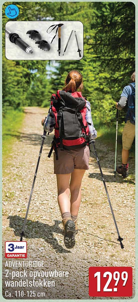 ADVENTURIDGE 2-pack opvouwbare wandelstokken