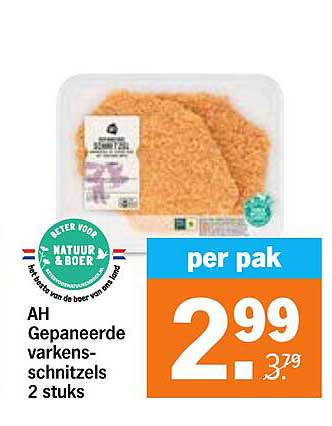 AH Gepaneerde varkensschnitzels 2 stuks