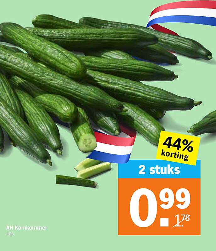 AH Komkommer Los 2 stuks 44% korting