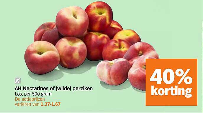 AH Nectarines of (wilde) perziken 40% korting