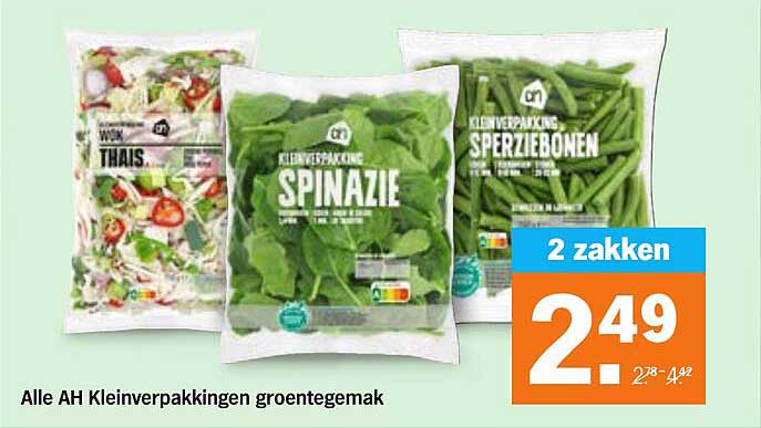 Alle AH Kleinverpakkingen groentegemak 2 zakken