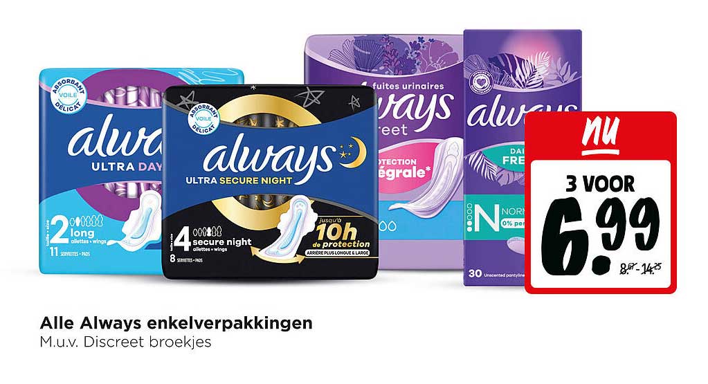 Alle Always enkelverpakkingen