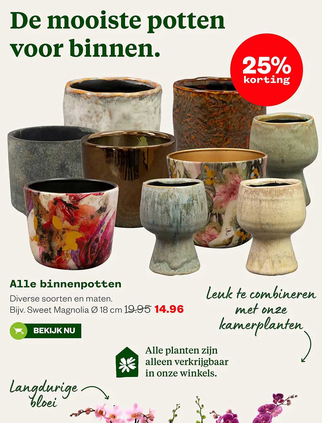 Alle binnenpotten 25% korting