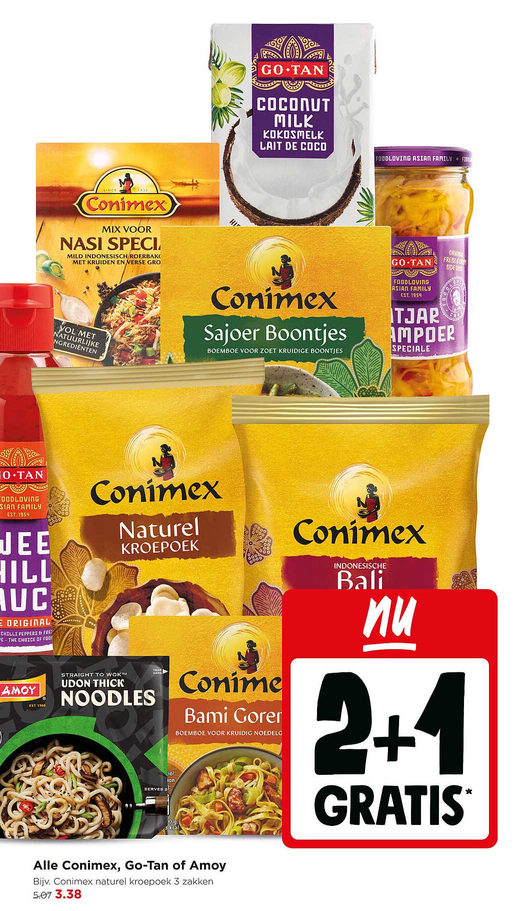 Alle Conimex, Go-Tan of Amoy 2+1 gratis