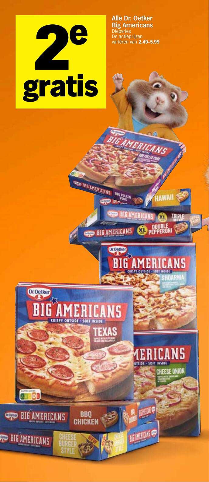 Alle Dr. Oetker Big Americans Diepvries 2e gratis