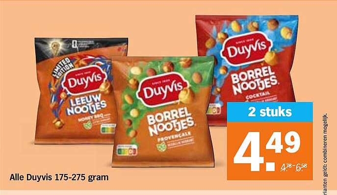 Alle Duyvis 175-275 gram 2 stuks