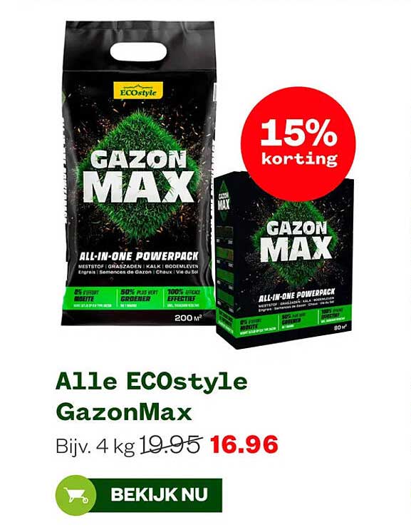 Alle ECOstyle GazonMax 15% korting