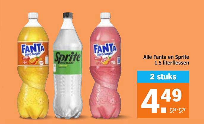 Alle Fanta en Sprite 1.5 literflessen 2 stuks