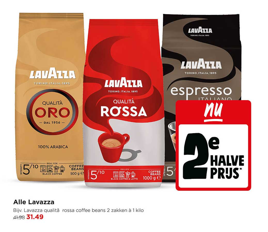Alle Lavazza 2e halve prijs