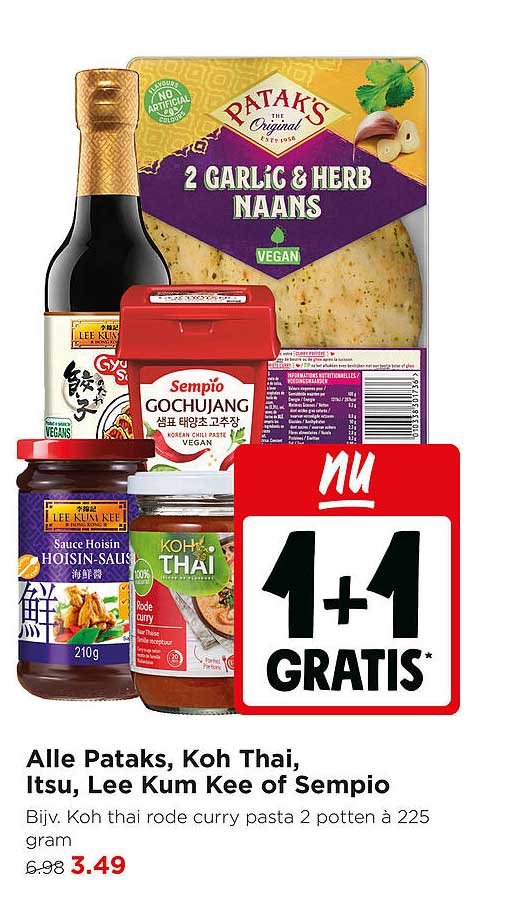 Alle Pataks, Koh Thai, Itsu, Lee Kum Kee of Sempio 1+1 GRATIS
