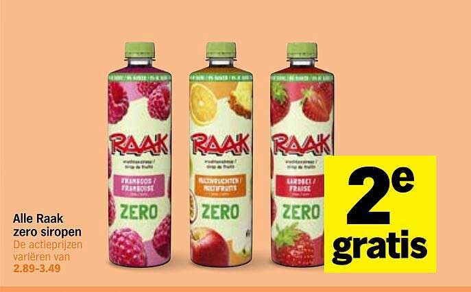 Alle Raak zero siropen 2e gratis
