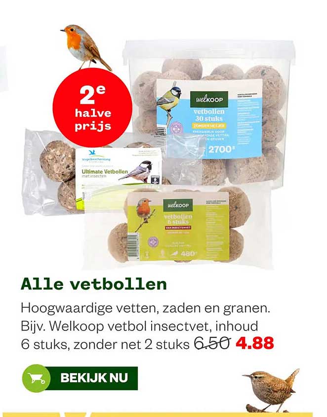 Alle vetbollen 2e halve prijs