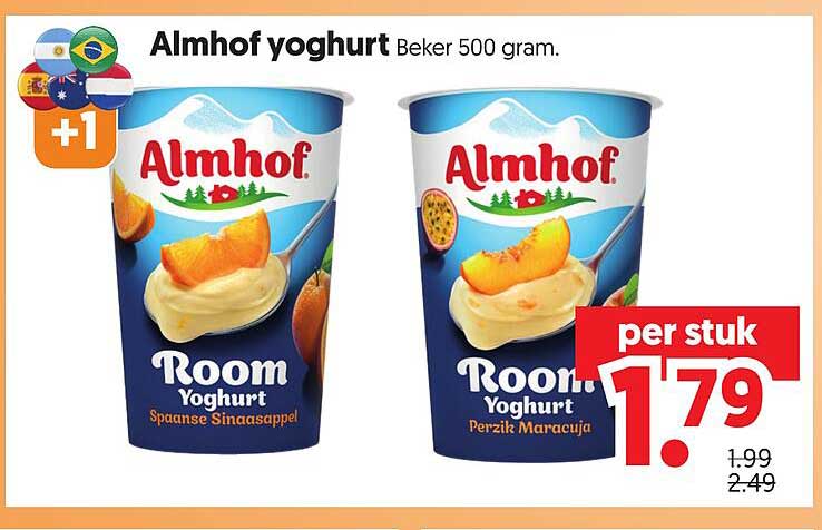 Almhof yoghurt Beker 500 gram +1