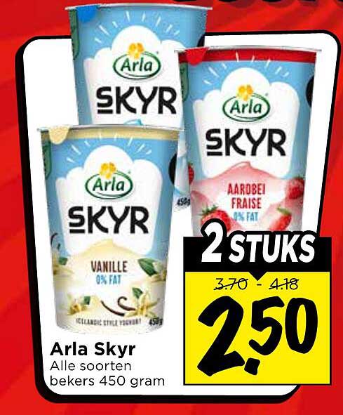 Arla Skyr Alle soorten bekers 450 gram 2 STUKS