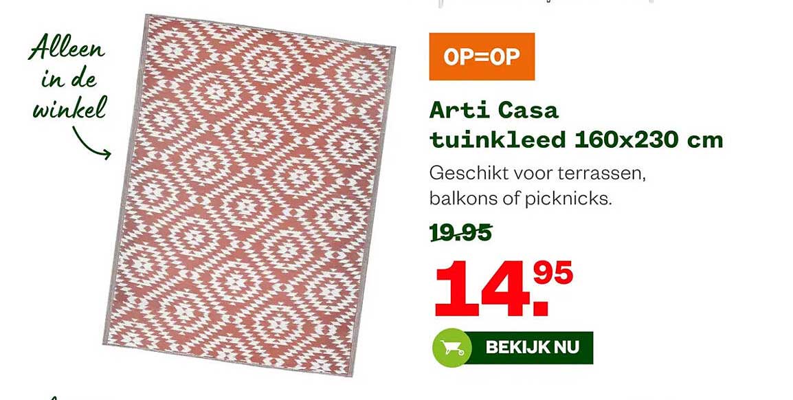 Arti Casa tuinkleed 160x230 cm OP=OP