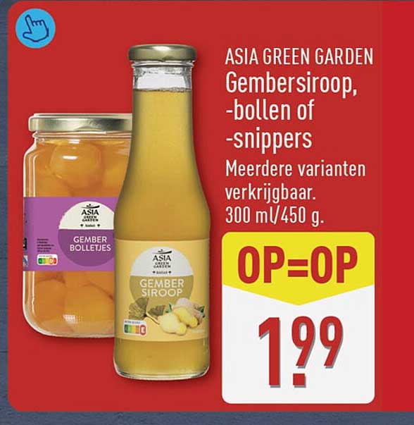 ASIA GREEN GARDEN Gembersiroop, -bollen of -snippers Op=Op
