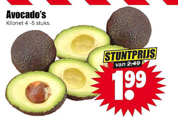 Avocado's Kilonet 4-5 stuks. STUNTPRIJS