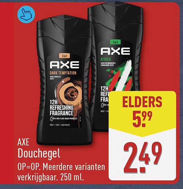 AXE Douchgel OP=OP. Meerdere varianten verkrijgbaar. 250 ml.