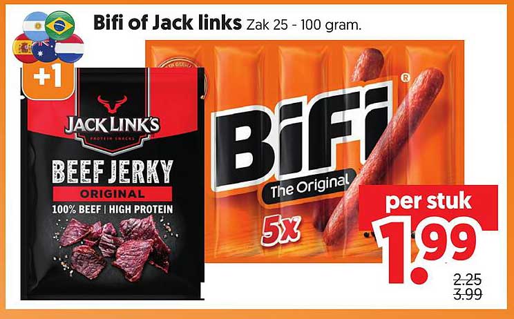 Bifi of Jack links Zak 25 - 100 gram. +1