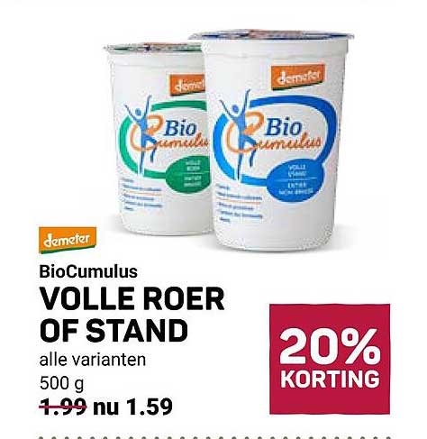 BioCumulus VOLLE ROER OF STAND alle varianten 500 g 20% KORTING
