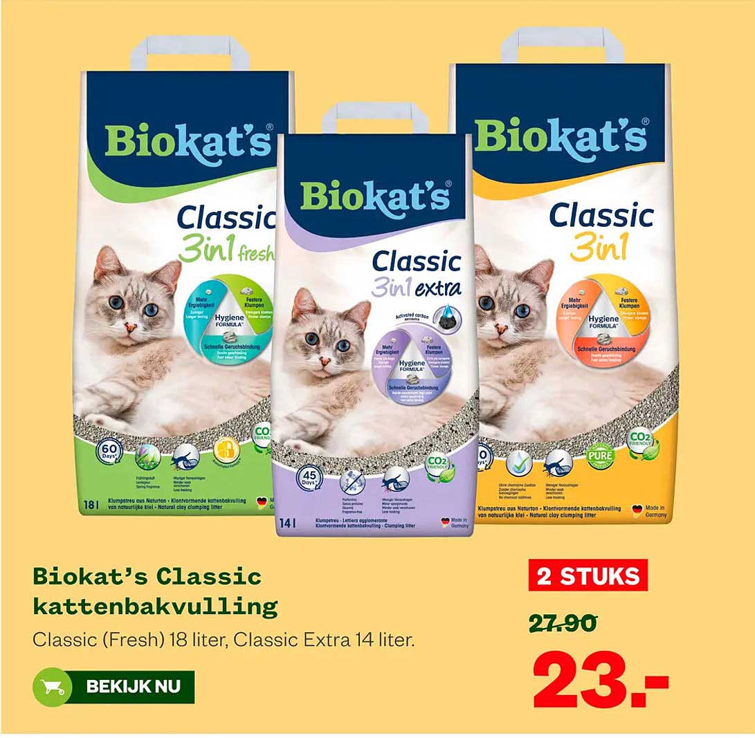 Biokat's Classic kattenbakvulling 2 STUKS