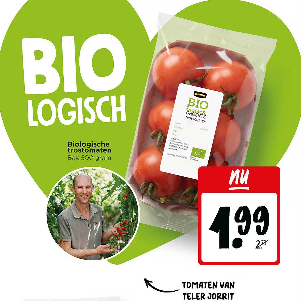 Biologische trostomaten Bak 500 gram