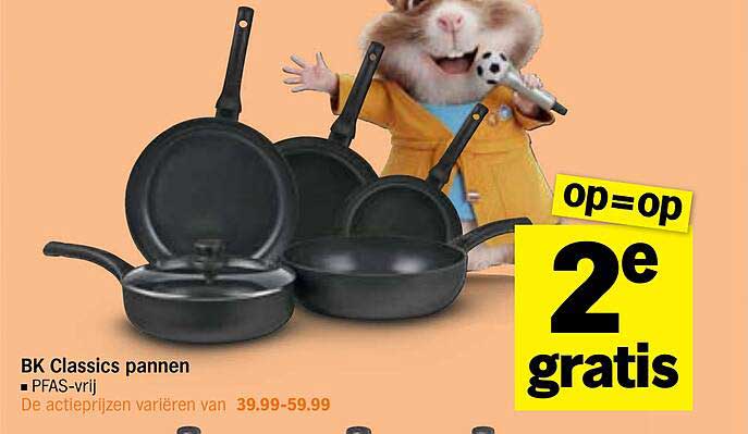 BK Classics pannen PFAS-vrij op=op 2e gratis