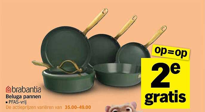 brabantia Beluga pannen PFAS-vrij op=op 2e gratis