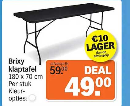 Brixy klaptafel 180 x 70 cm