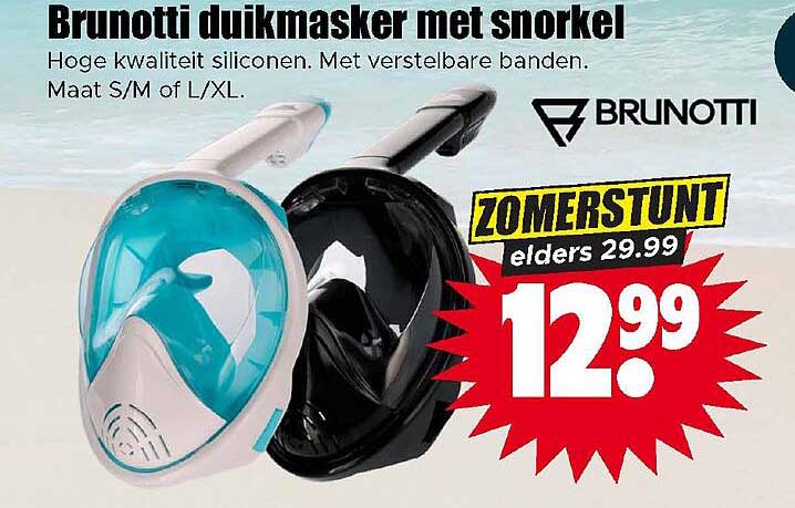 Brunotti duikmasker met snorkel