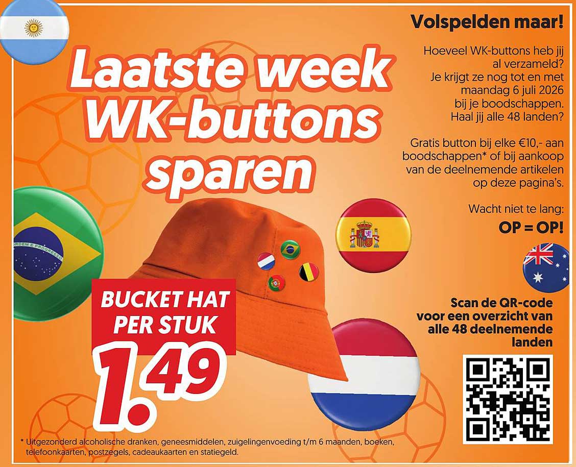 BUCKET HAT PER STUK