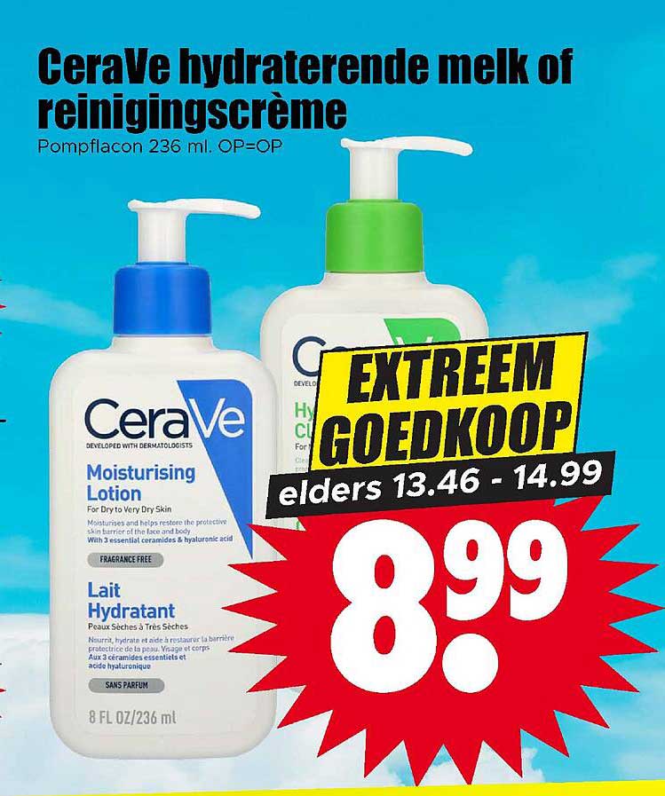 CeraVe hydraterende melk of reinigingscrème