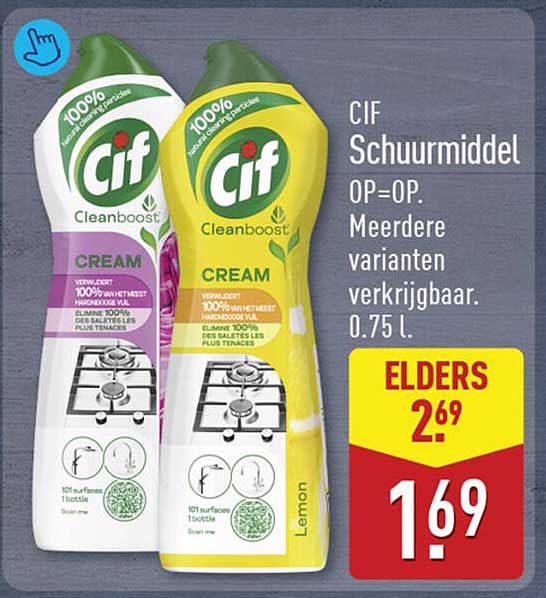 CIF Schuurmiddel OP=OP. Meerdere varianten verkrijgbaar. 0.75 l.