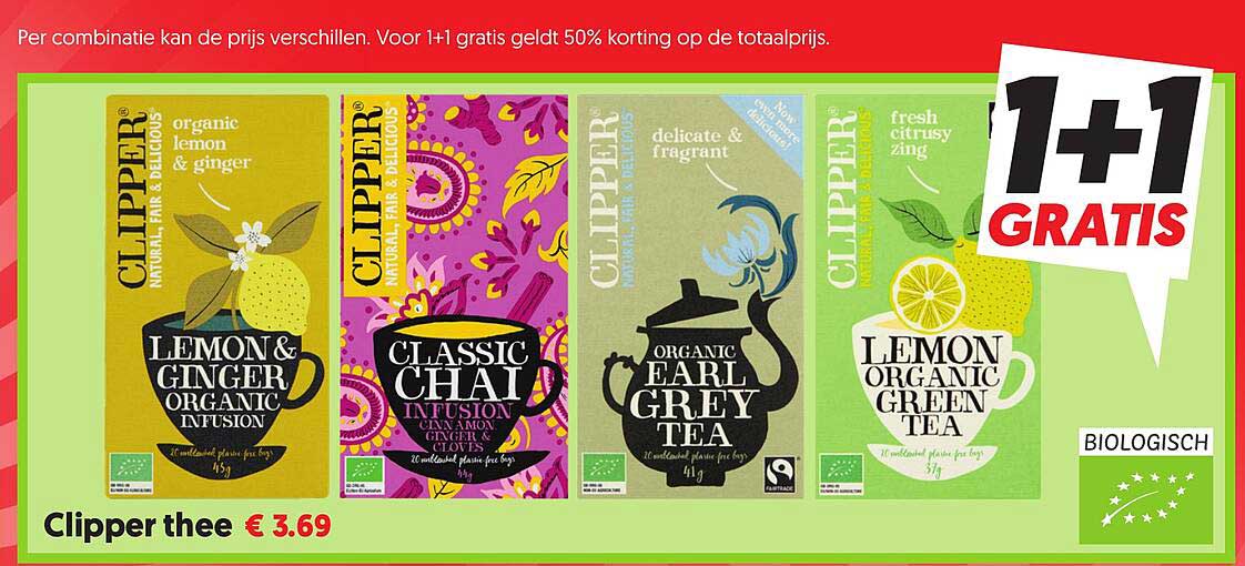 Clipper thee 1+1 gratis