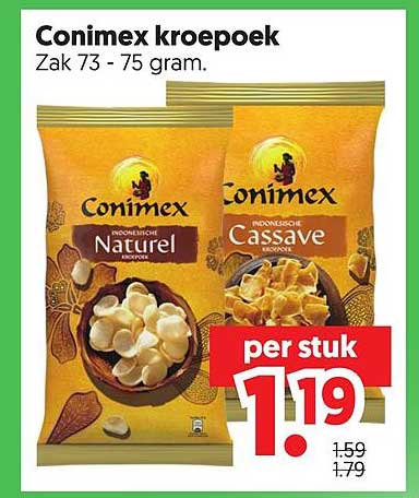 Conimex kroepoek Zak 73 - 75 gram.