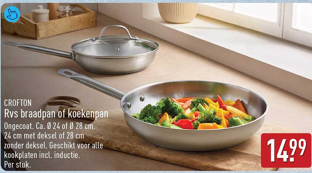 CROFTON Rvs braadpan of koekenpan